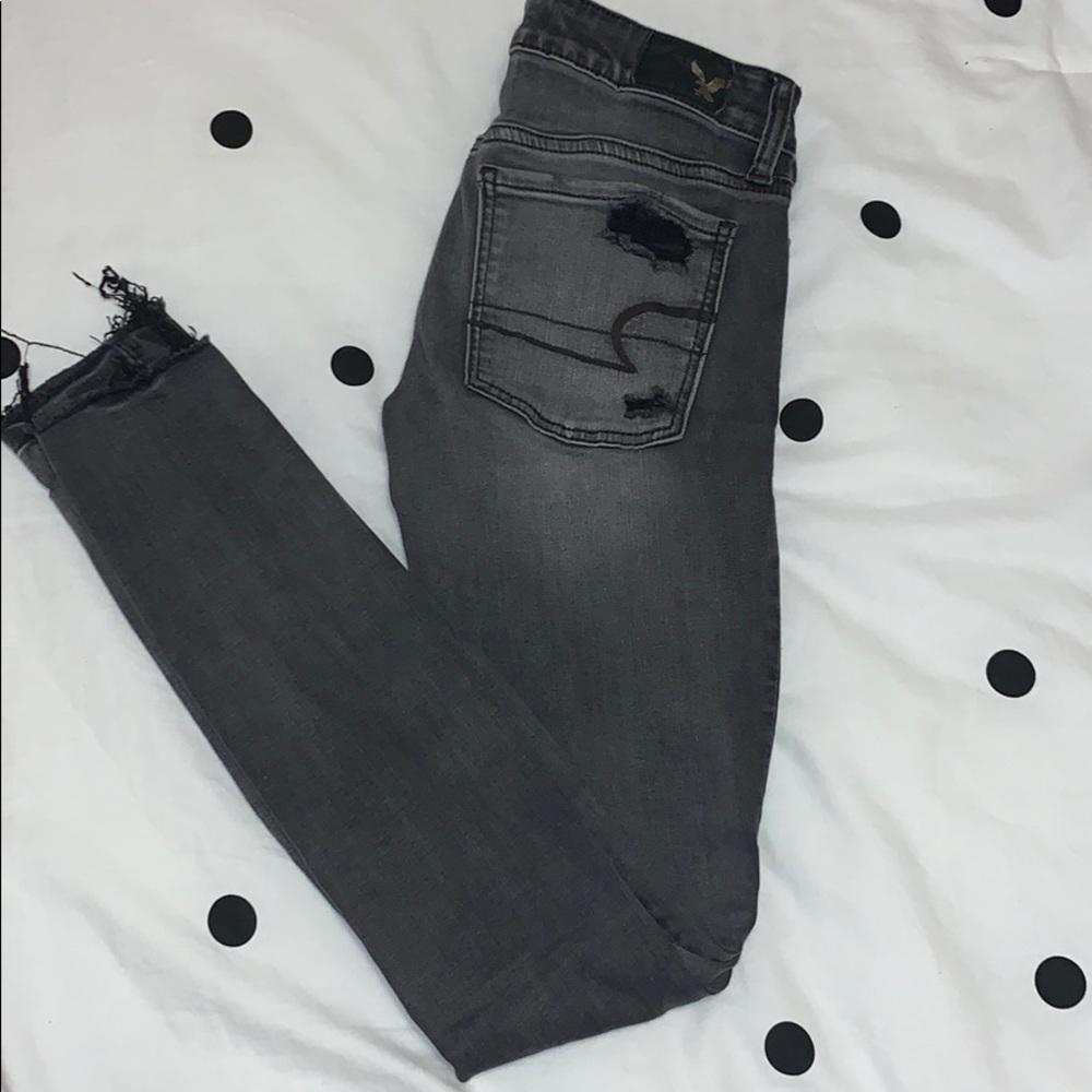 American eagle black washed out jeans